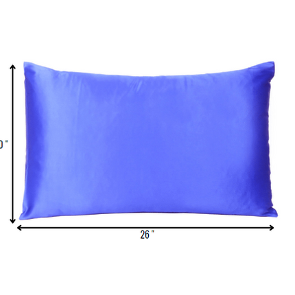 Royal Blue Dreamy Set Of 2 Silky Satin Standard Pillowcases