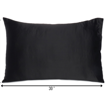 Black Dreamy Set Of 2 Silky Satin Queen Pillowcases
