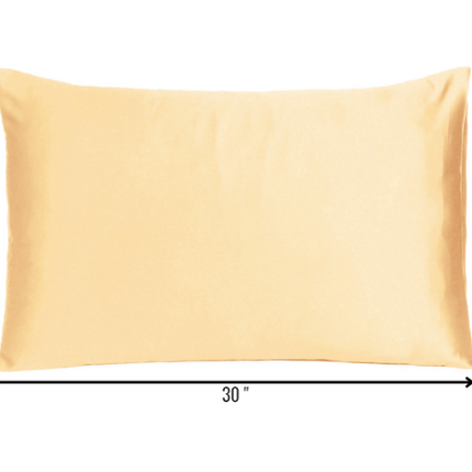 Pale Peach Dreamy Set Of 2 Silky Satin Queen Pillowcases