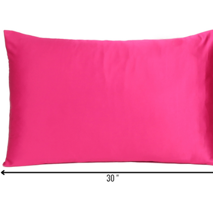 Two Piece Fuchsia Satin And Satin Pillowcases Envelope