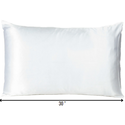White Dreamy Set Of 2 Silky Satin Queen Pillowcases