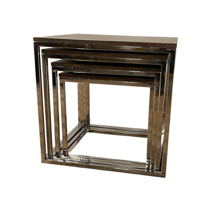Set Of 4 Modern Rustic Nesting Accent Tables