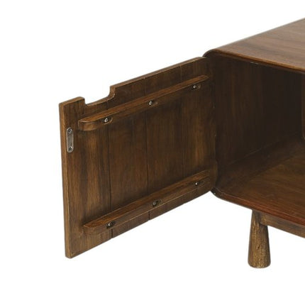 50" Brown Solid Wood Enclosed and Open Storage TV Stand