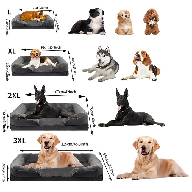 Washable & Detachable Pet Sofa with Supportive Foam,