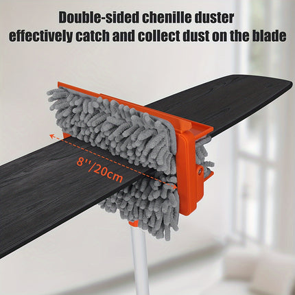 Extendable Ceiling Fan Duster With 62.5" Long Handle Reusable Chenille & Microfiber Mop
