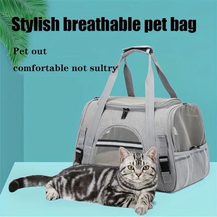 Cozy and Convenient Portable Pet Carrier Bag with Plush Cushion Mat for Small Dogs and Cats - Perfect for Outdoor Travel and Comfortable Transportation Christmas Gift
