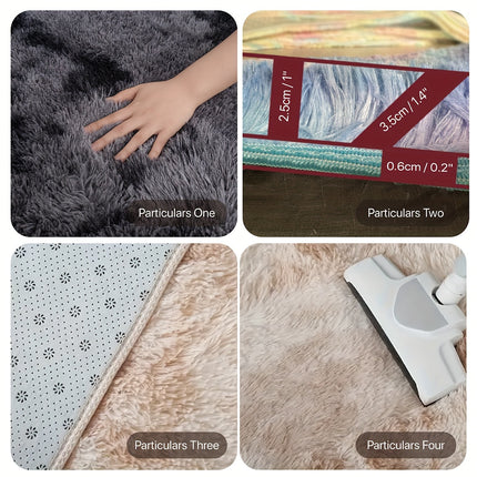 1pc Colorful Tie-dye Area Rug, Dry Cleaning Lounge Mat, Fluffy Decorative Throw Carpet,