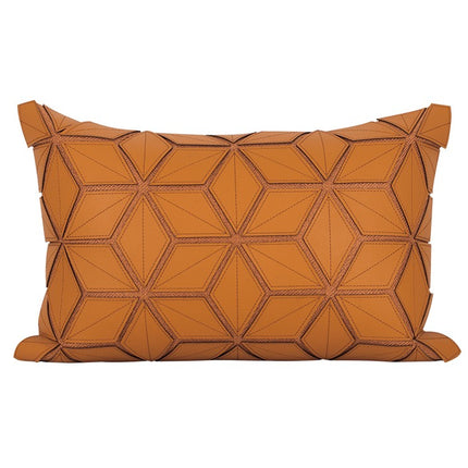 Geometric Petal Leather Waist Pillow