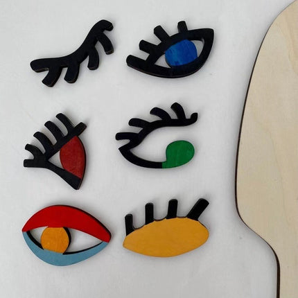 Human Face Detachable Art Wooden Puzzle