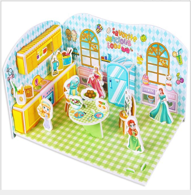 Children's house three-dimensional puzzle