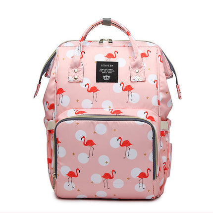 Flamingo Print Backpack Mother and Baby Bag