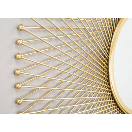 35" Gold Round Iron Framed Accent Mirror