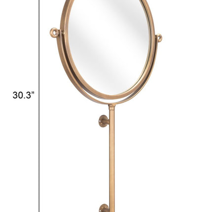 Gold Round Wall Mount Mirror