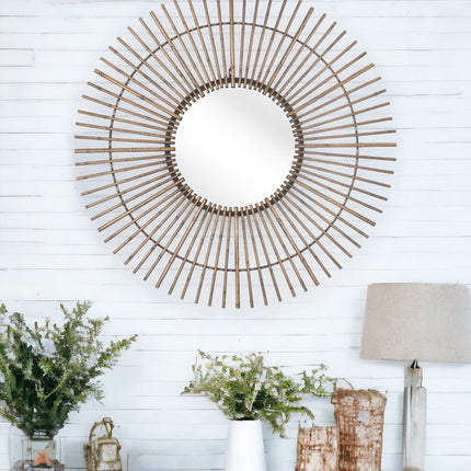 Gold Tribal Round Mirror