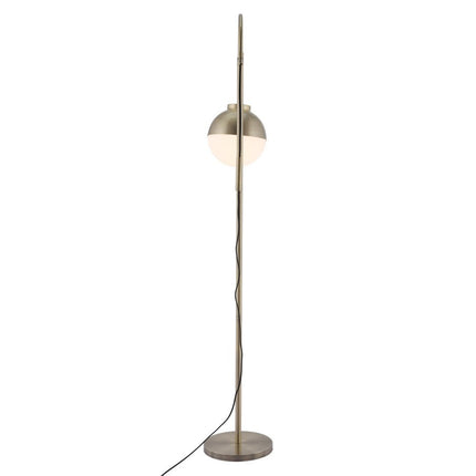 69" Bronze Steel Floor Lamp With Bronze Steel Globe Shade