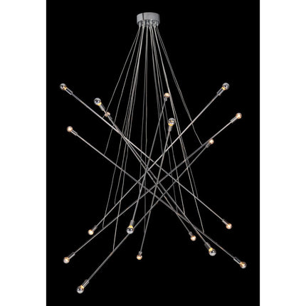 Silver Multi Light Metal Dimmable Chandelier