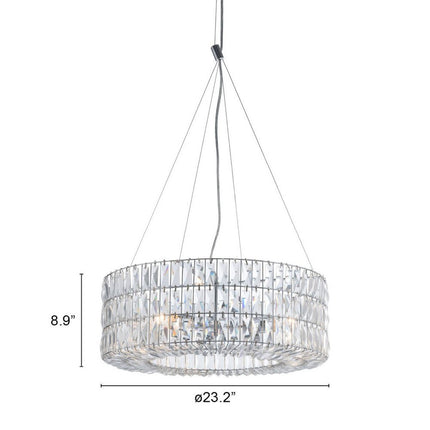 Silver Lantern Metal Chandelier With Silver Shades