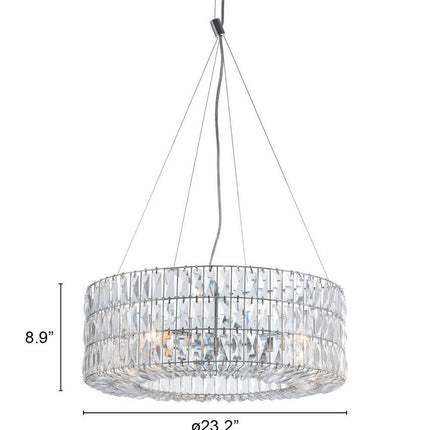 Silver Lantern Metal Chandelier With Silver Shades