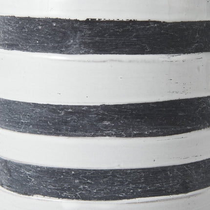 9" Blue And White Cylinder Ceramic Urns Jars