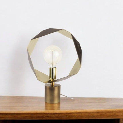 Golden Geometric Halo Table Or Desk Lamp