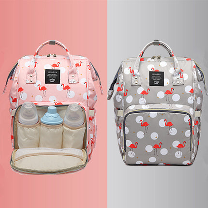 Flamingo Print Backpack Mother and Baby Bag