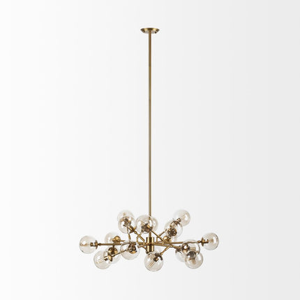 Gold Sputnik Style Eighteen Bulb Dimmable Chandelier