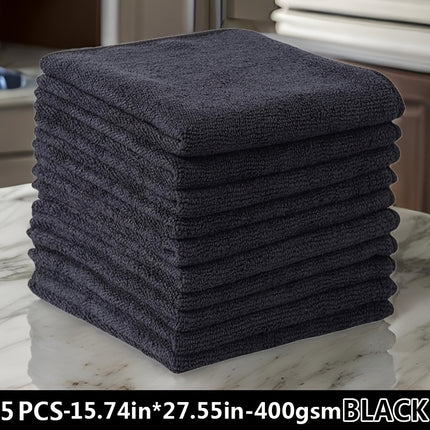 Ultra-Soft Microfiber Salon Towels (5/10/20/50pcs) (Black/White/Grey), 16x27 Inches, 400 GSM