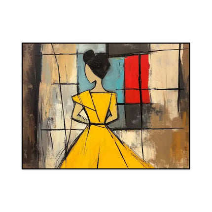 Abstract Woman  Handmade Oil Painting Large Brown Green Texture Painting Vintage Abstract People Art Wabi Sabi Wall Art