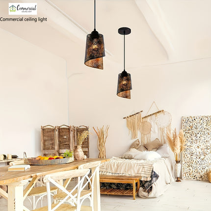 Modern Industrial Metal Ceiling Chandelier, Semi-Flush Mount Hanging
