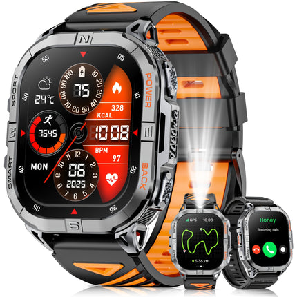 Smartwatch Wireless Calling, Compass, LED Flashlight, 100+ Sports Modes, 2.13-inch Full Touchscreen,