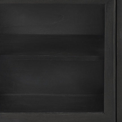 26" Black And Brown Solid Wood Square End Table