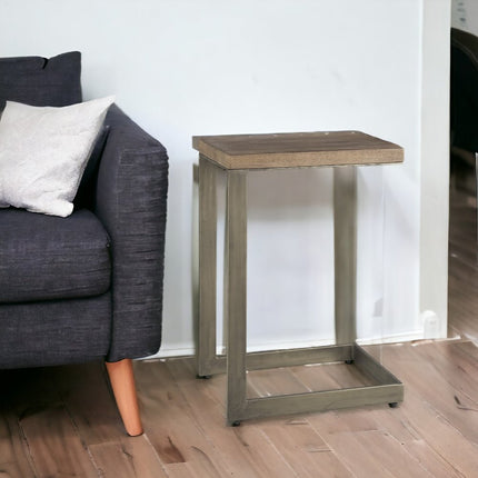 26" Brown Solid and Manufactured Wood Square End Table