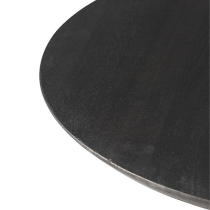 24" Black Solid and Manufactured Wood Round End Table