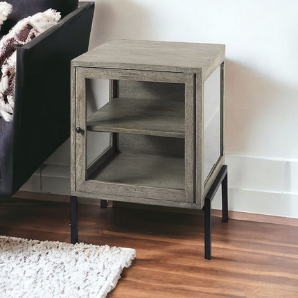 24" Brown Solid Wood Square End Table
