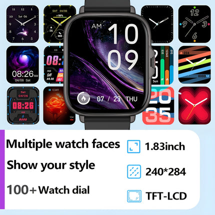 Premium 1.83-Inch Touch Screen And Offers a Multitude of Functions Including Call Reminders, Multiple Watch Faces,
