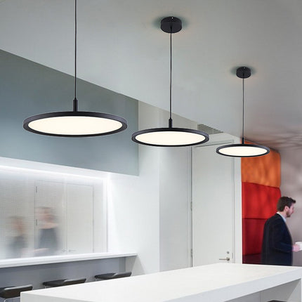 Nordic Creative Thin Round Bar Lamp Office Chandelier