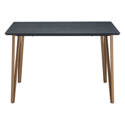55" Black And Gold Wood And Steel Counter Height Dining Table