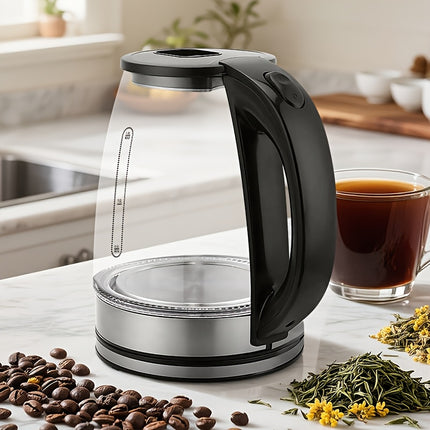 110V High Borosilicate Electric Kettle 33.85-101.44oz Capacity, 1000W Power, Easy Cleaning,