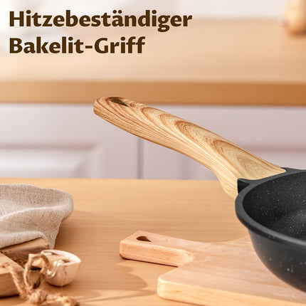 10pcs Non-Stick Granite Cookware Set with Lids - PFAS-Free, Heat-Resistant Handles, Induction Compatible,