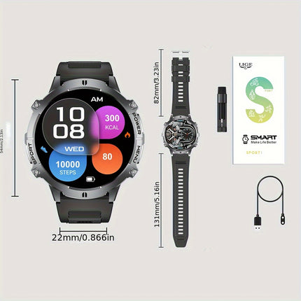 Men'S Smartwatch with 4.39cm AMOLED Touch Screen, Battery, IPX8, Wireless Calls, Music Playback