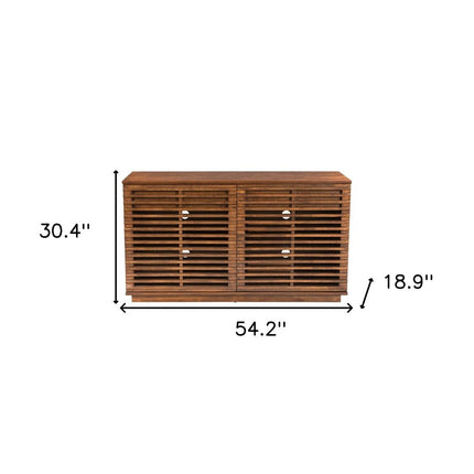 54" Brown Enclosed Storage TV Stand