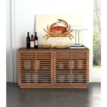 54" Brown Enclosed Storage TV Stand