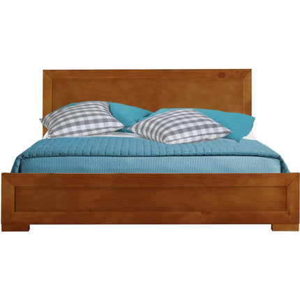 White Solid and Manufactured Wood Queen Bed Frame