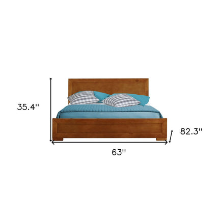 White Solid and Manufactured Wood Queen Bed Frame