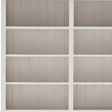87" White Solid Wood Side Board with Hutch