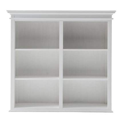87" White Solid Wood Adjustable Four Tier Bookcase