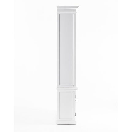 White Solid Wood Adjustable Four Tier Bookcase