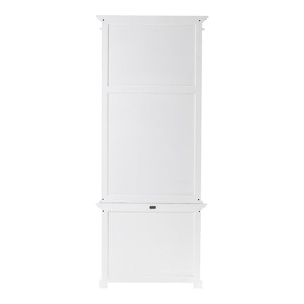 White Solid Wood Adjustable Four Tier Bookcase