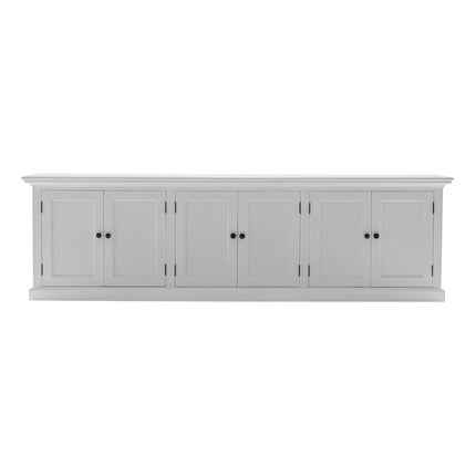 71" White Solid Wood Frame Dining Hutch With Multiple Shelves And Three Drawers