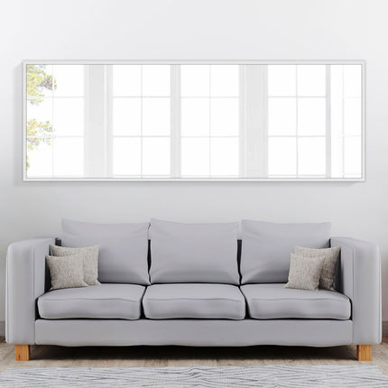 64" Silver Metal Wall Mounted And Freestanding Framed Accent Mirror